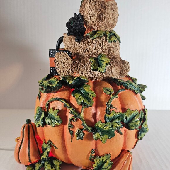 Vintage Gloria Jeans Exclusive Halloween Light Up Pumpkin With Cute Bear - Picture 6 of 12